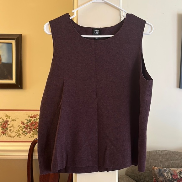 Eileen Fisher plum 100% Italian wool vest in EUC - Picture 1 of 9